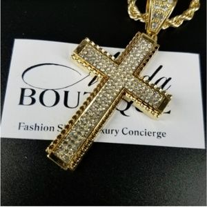 Mens "Jordan" 20K Gold Plated Cross Necklace